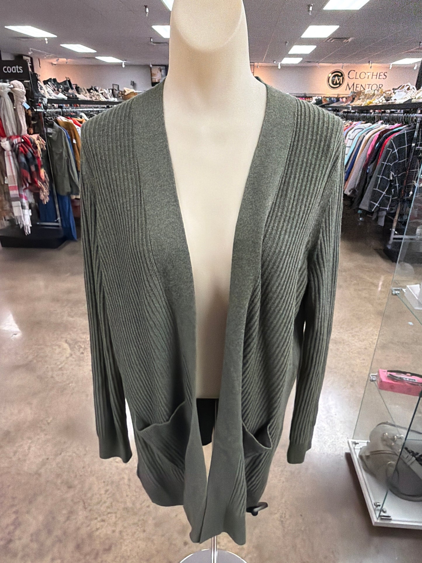 Sweater Cardigan By Gap In Green, Size:M