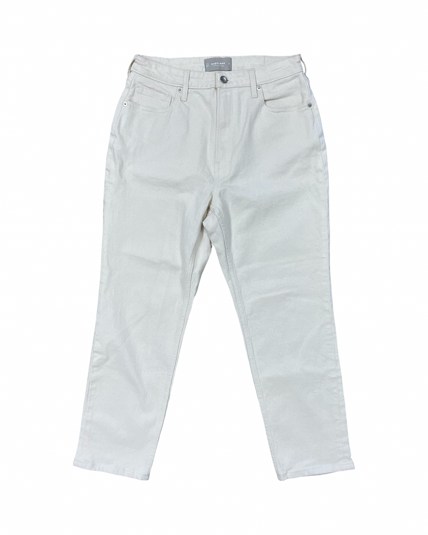 Jeans Straight By Everlane In Cream Denim, Size:8