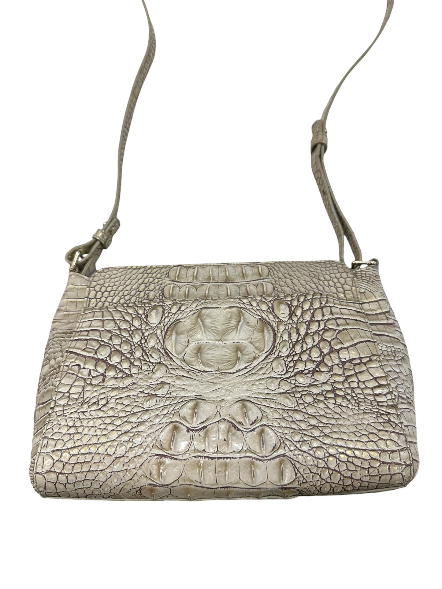Crossbody Designer By Brahmin In Grey, Size:Medium