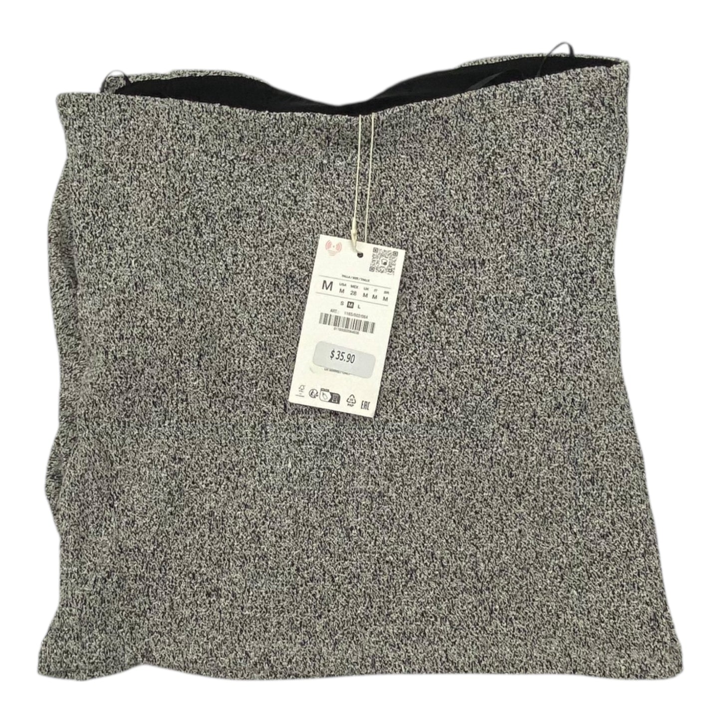 Top Sleeveless By Zara In Black & Grey, Size:M
