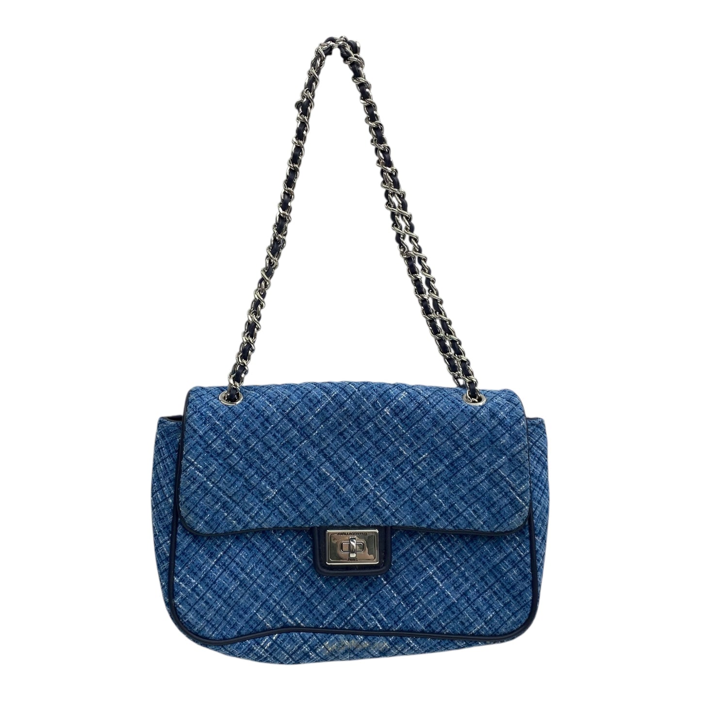 Handbag Designer By Karl Lagerfeld In Blue, Size:Medium