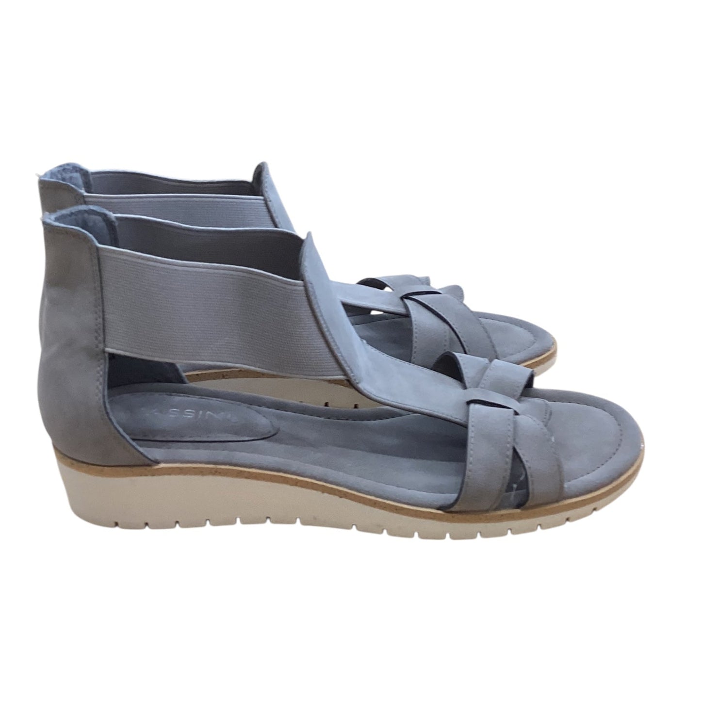 Sandals Flats By Massini In Grey, Size:8