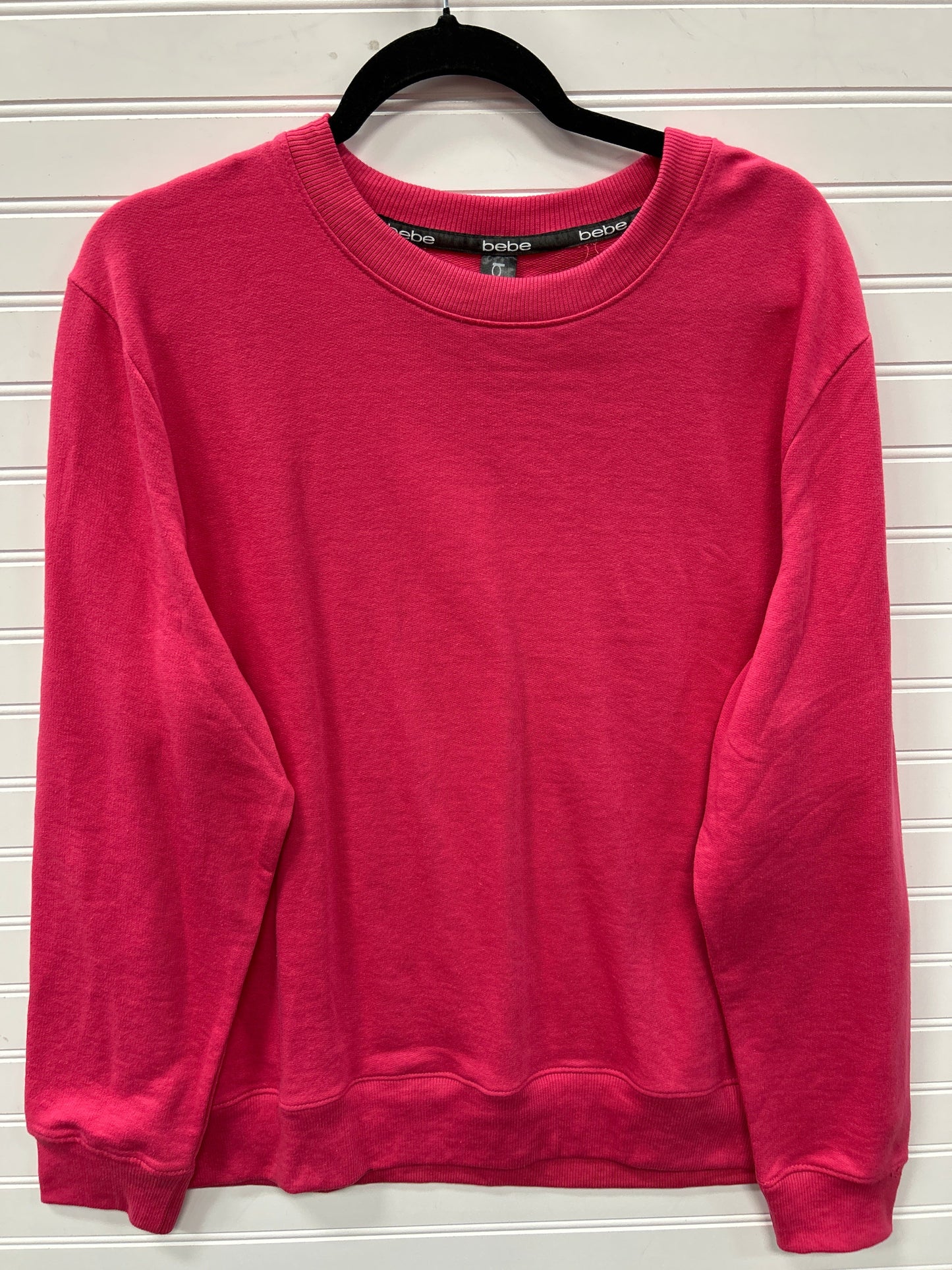 Athletic Top Ls Crewneck By Bebe In Pink, Size:Xl