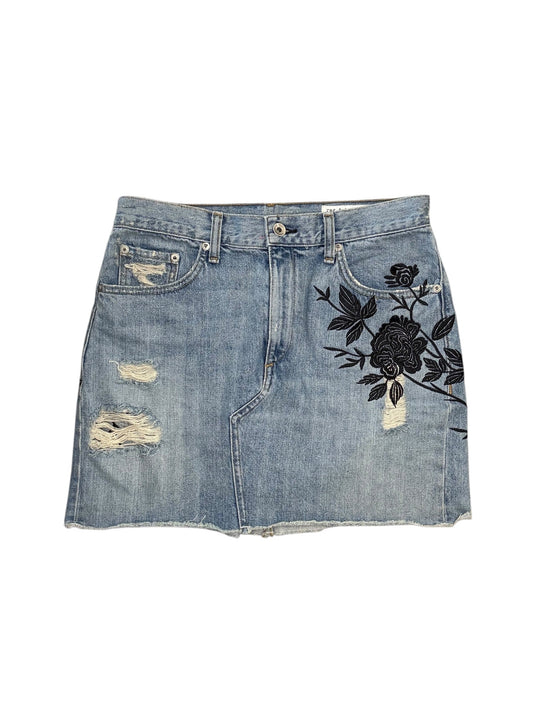 Skirt Mini & Short By Rag And Bone In Blue Denim, Size:S