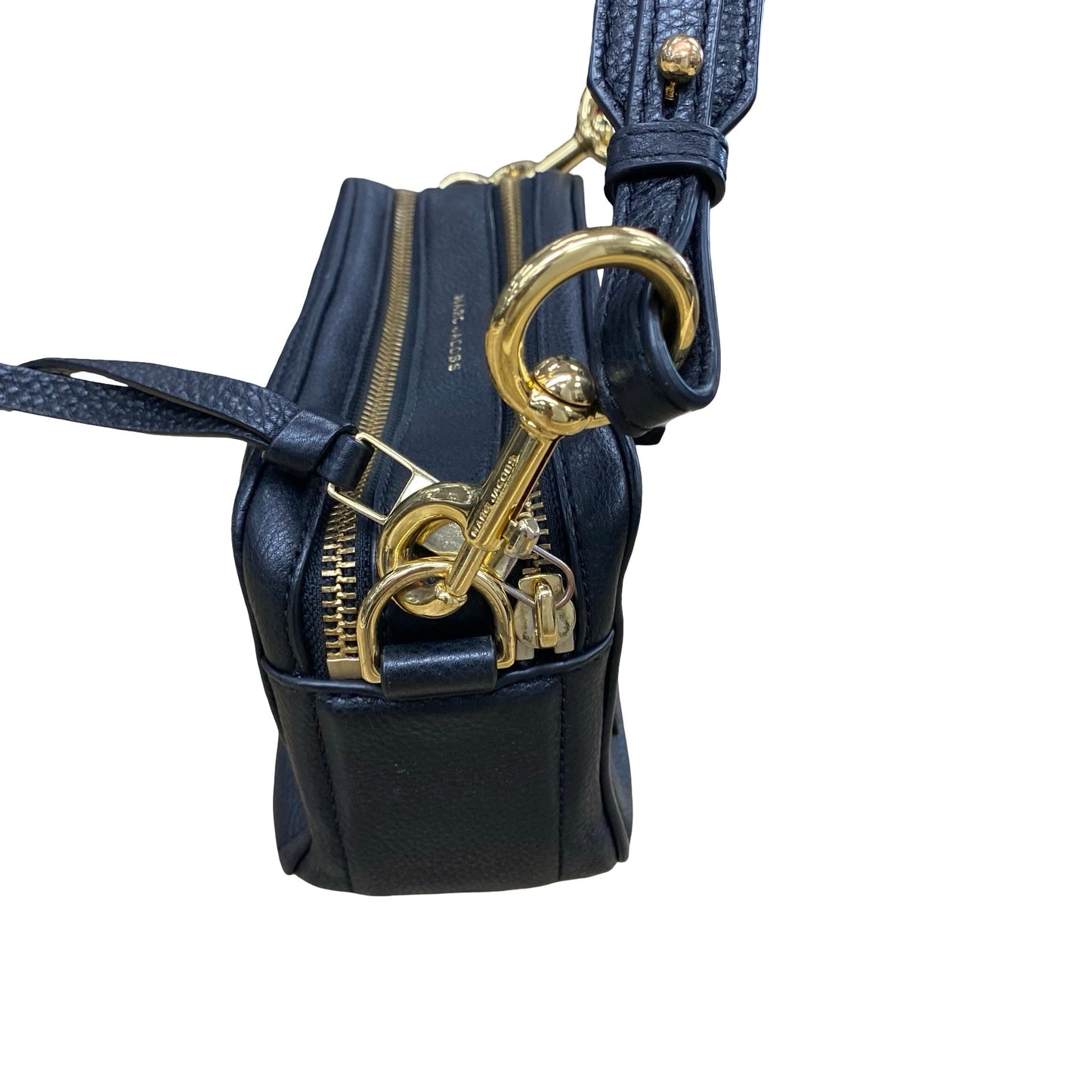 Handbag Designer By Marc Jacobs In Black & Gold, Size:Medium