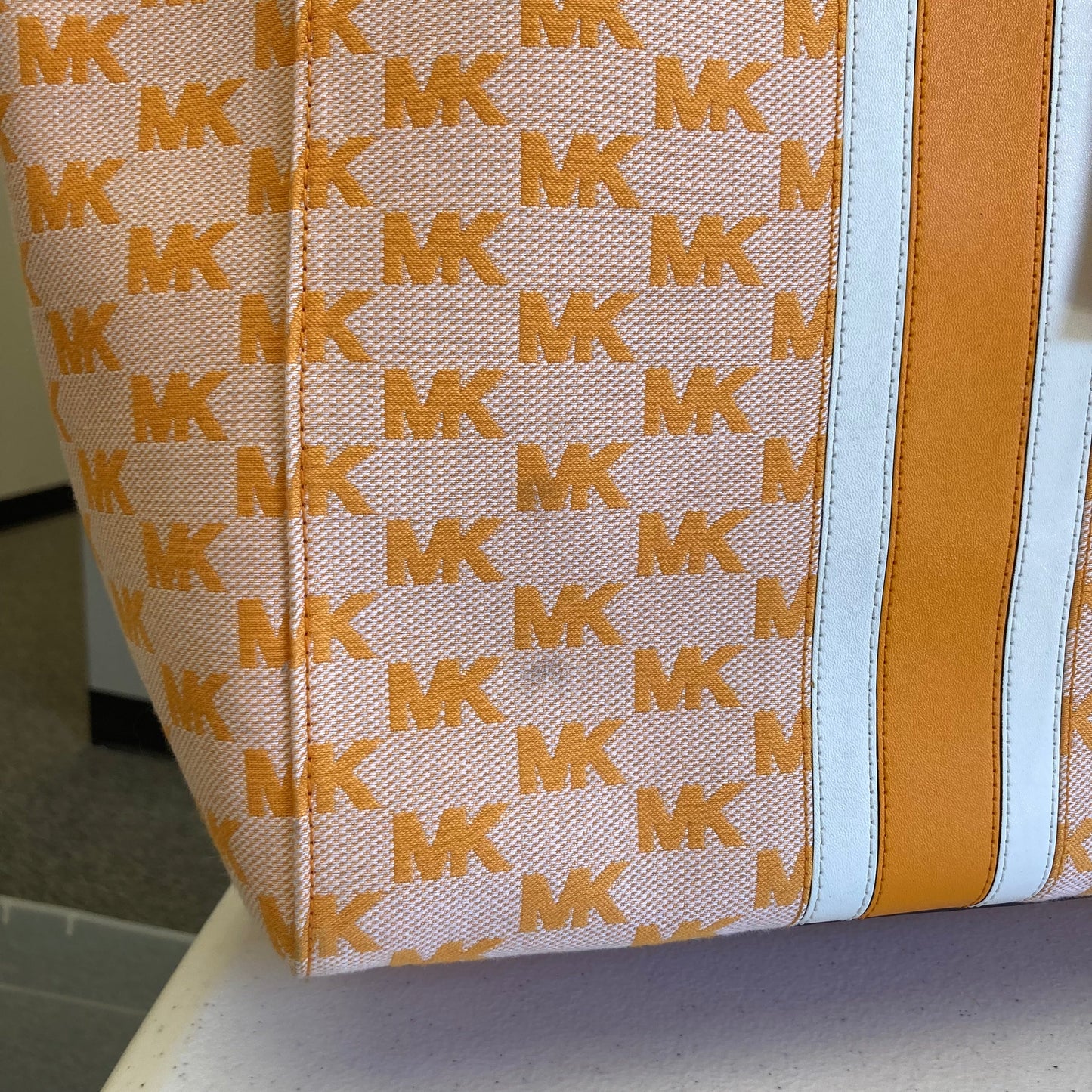 Tote Designer By Michael Kors In Orange, Size:Large