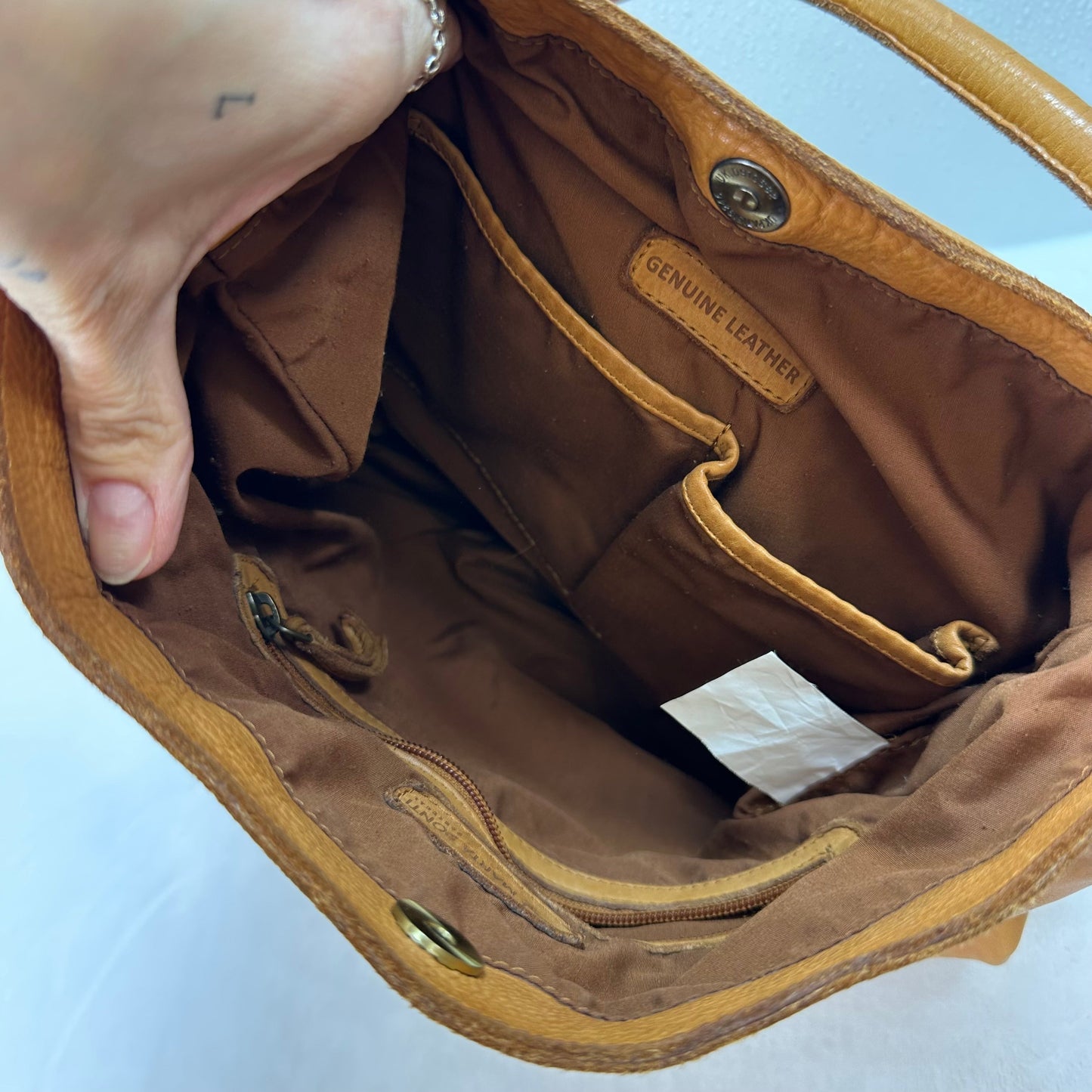 Leather Handbag By Marta Ponti, Size: Medium