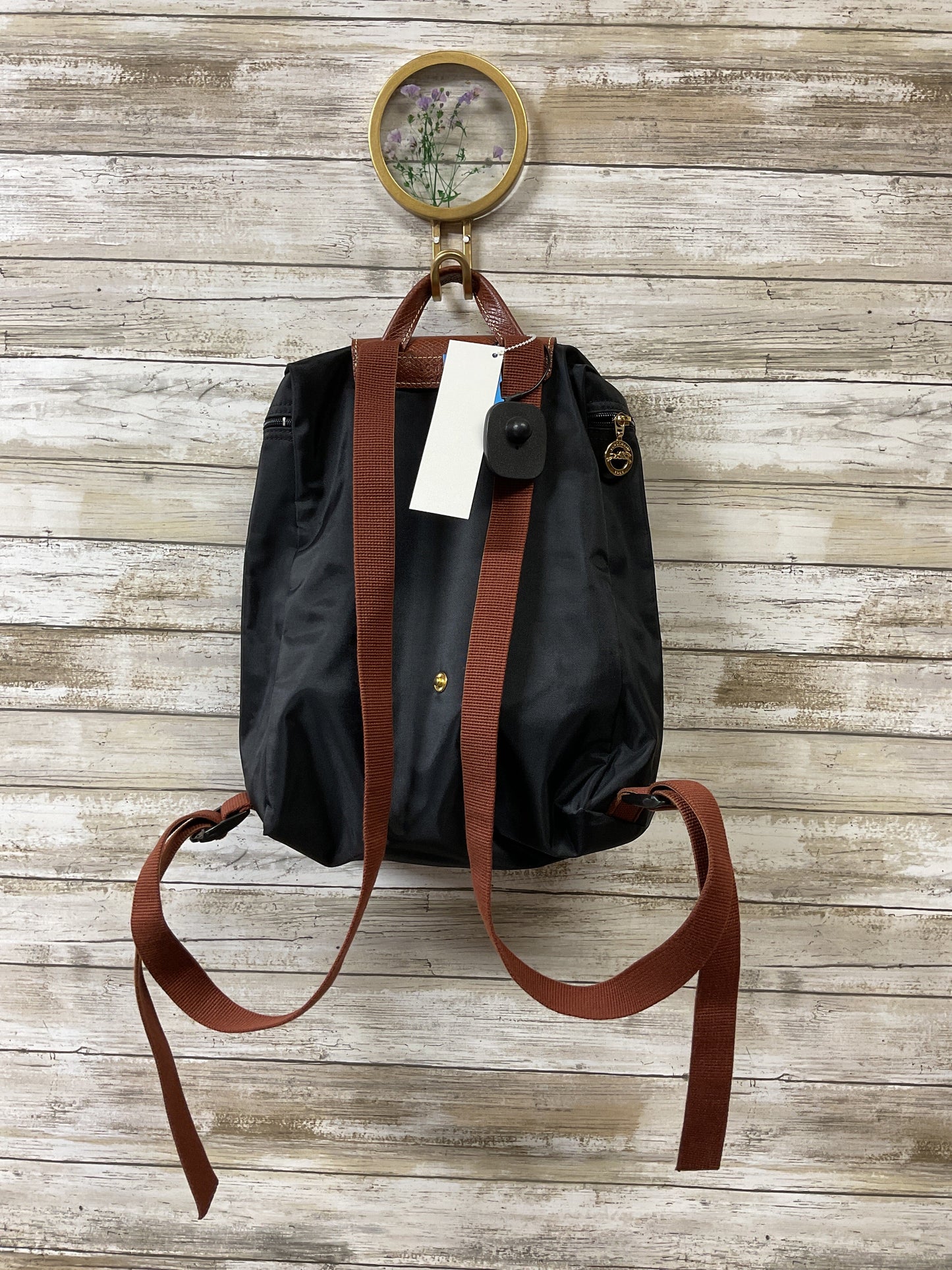 Backpack Designer By Longchamp In Black, Size:Medium