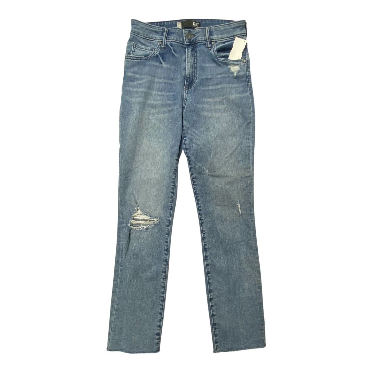 Jeans Straight By Kut In Blue Denim, Size:0