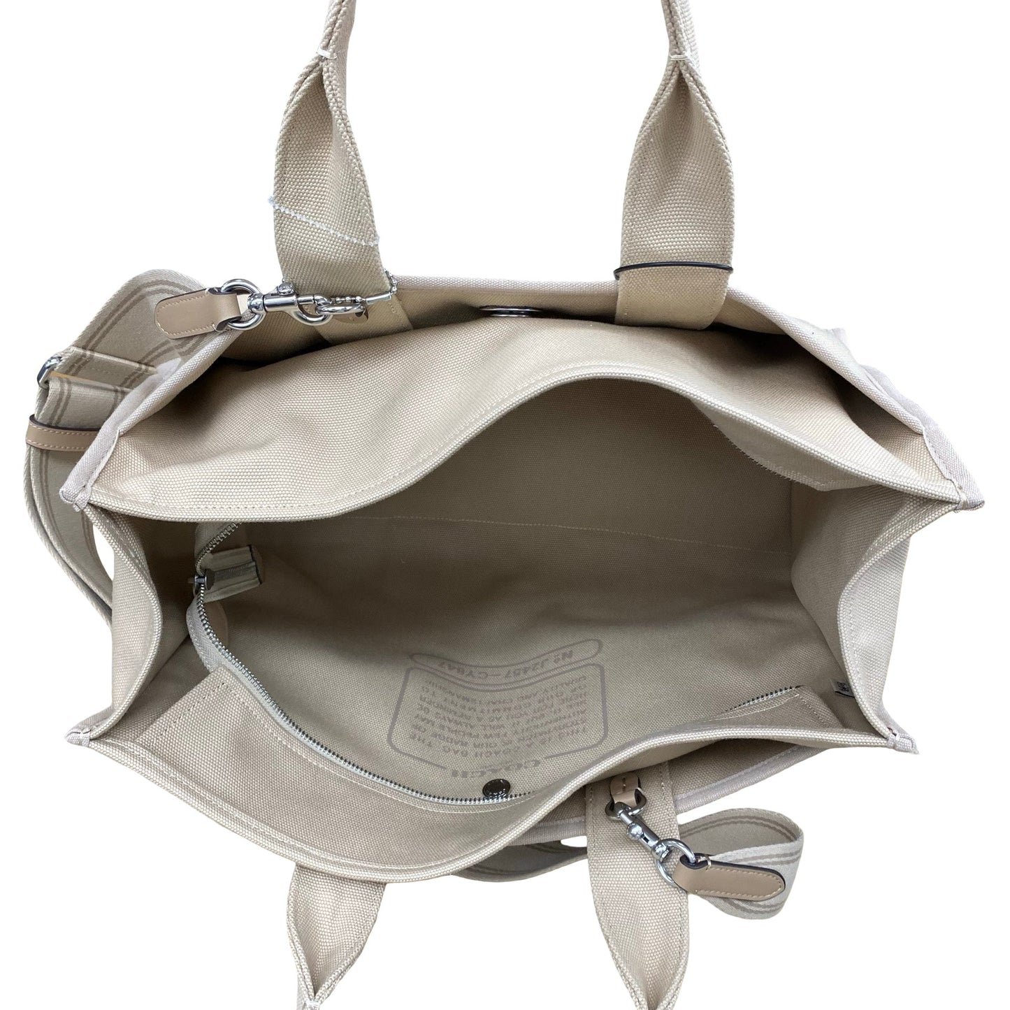 Handbag Designer By Coach In Beige, Size:Large