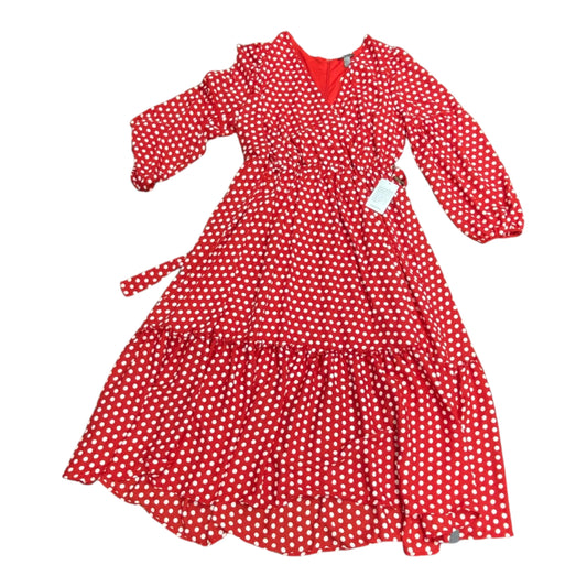 Dress Casual Maxi By Cmc In Red & White, Size:1X
