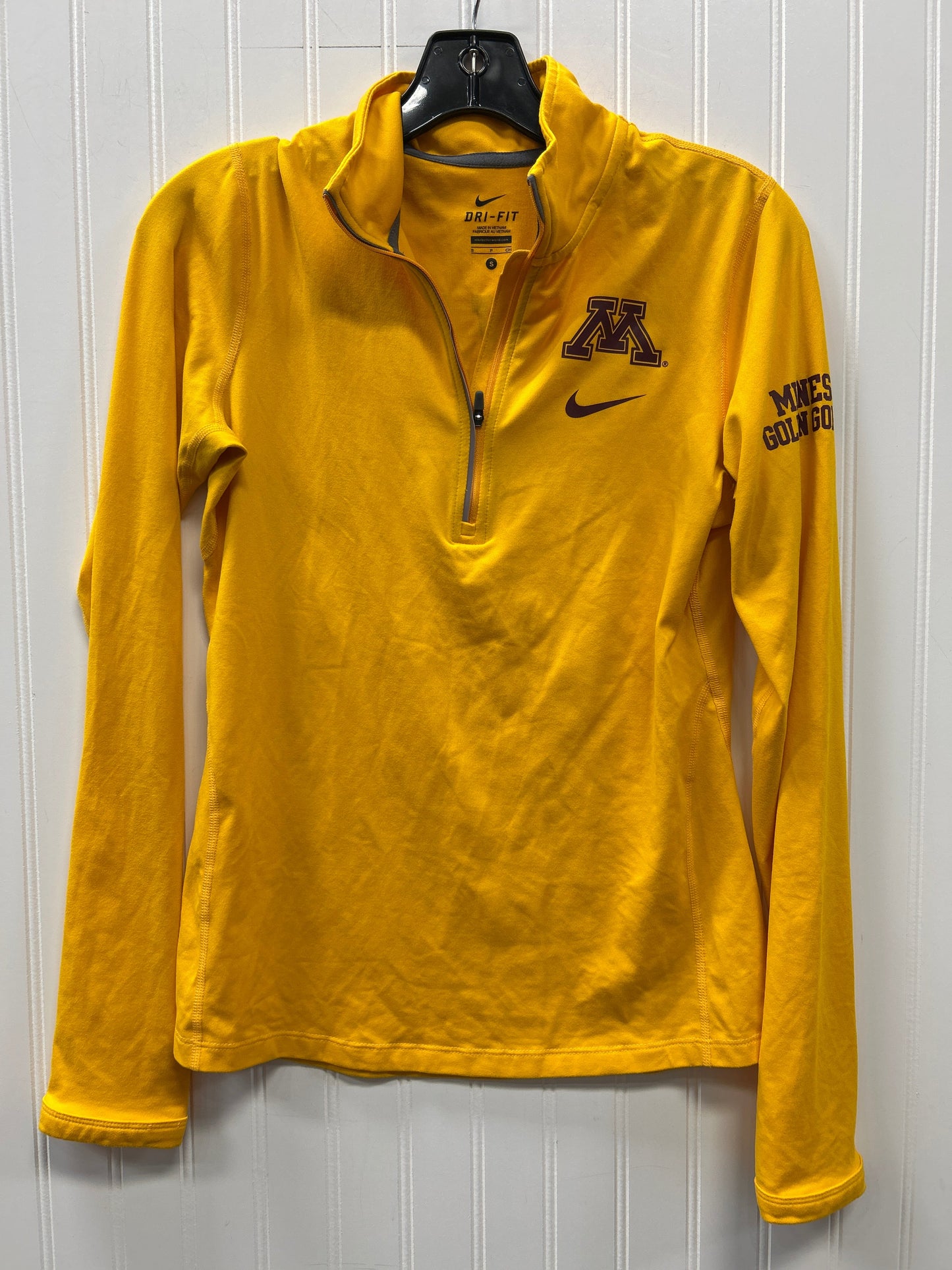 Athletic Top Ls Collar By Nike Apparel In Yellow, Size:S