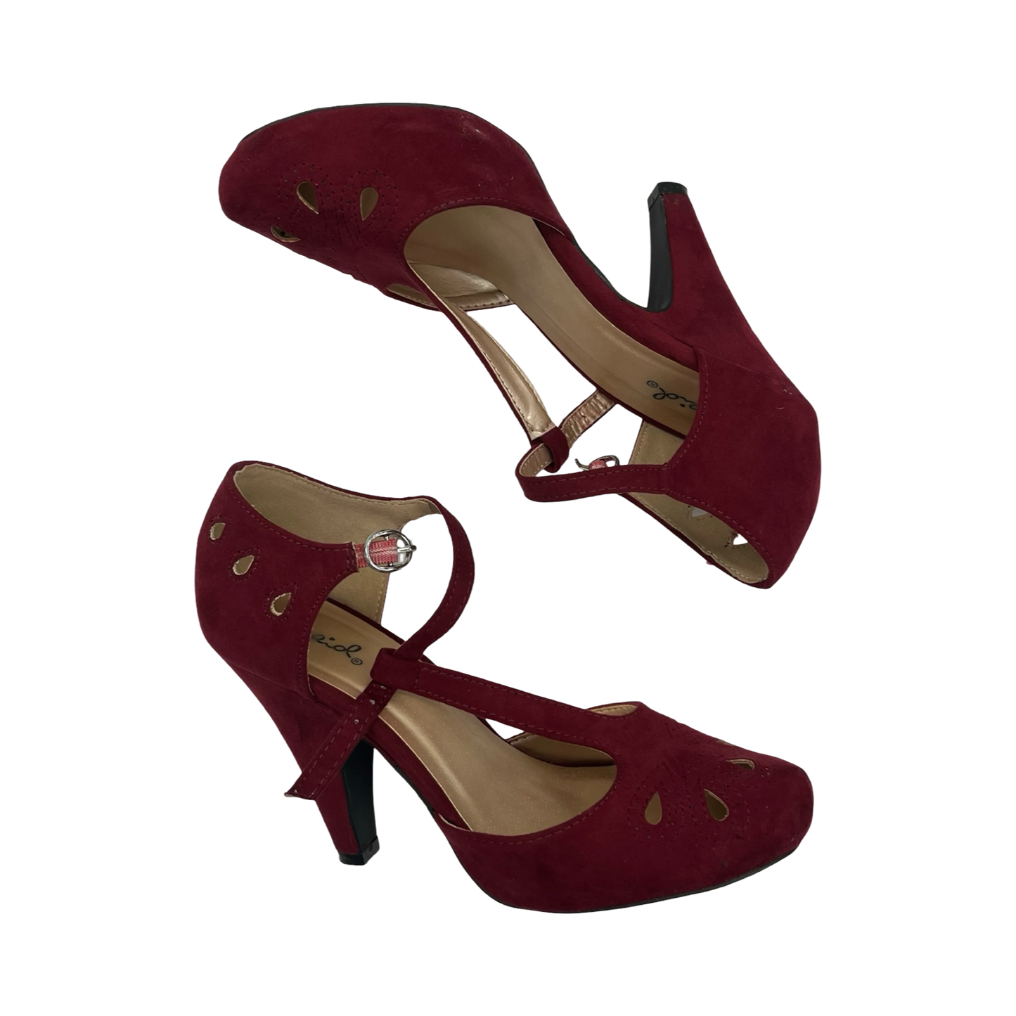 Shoes Heels Kitten By Qupid In Red, Size:8.5