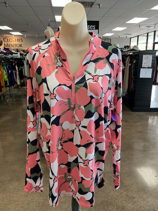 Athletic Top Ls Collar By Jofit In Pink, Size:Xl