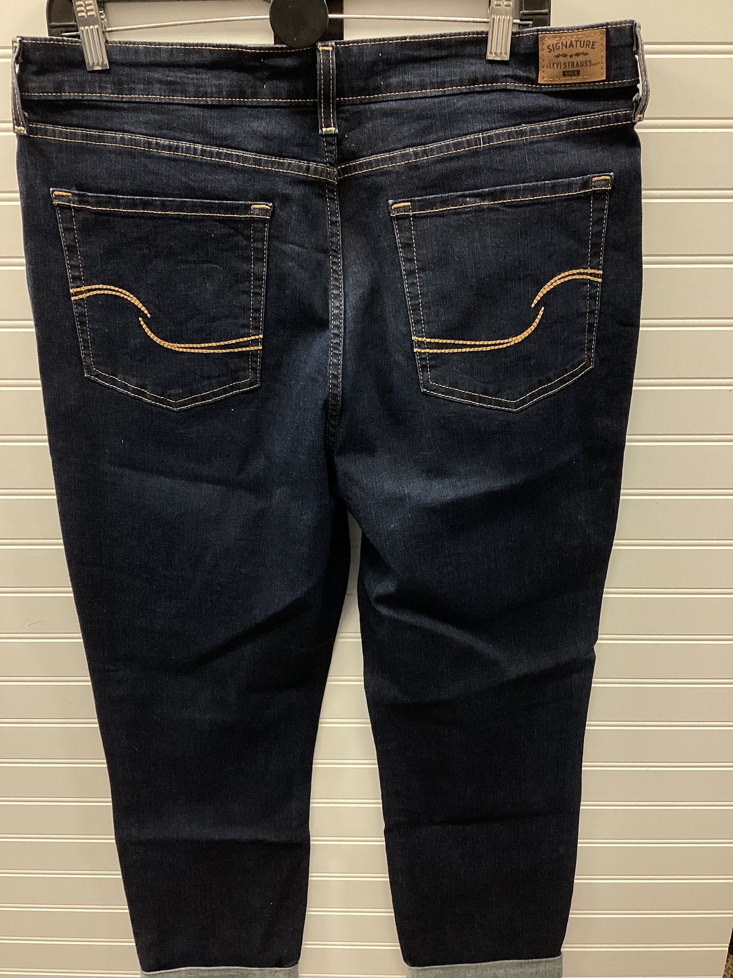 Jeans Boyfriend By Levis Signature In Blue Denim, Size:16