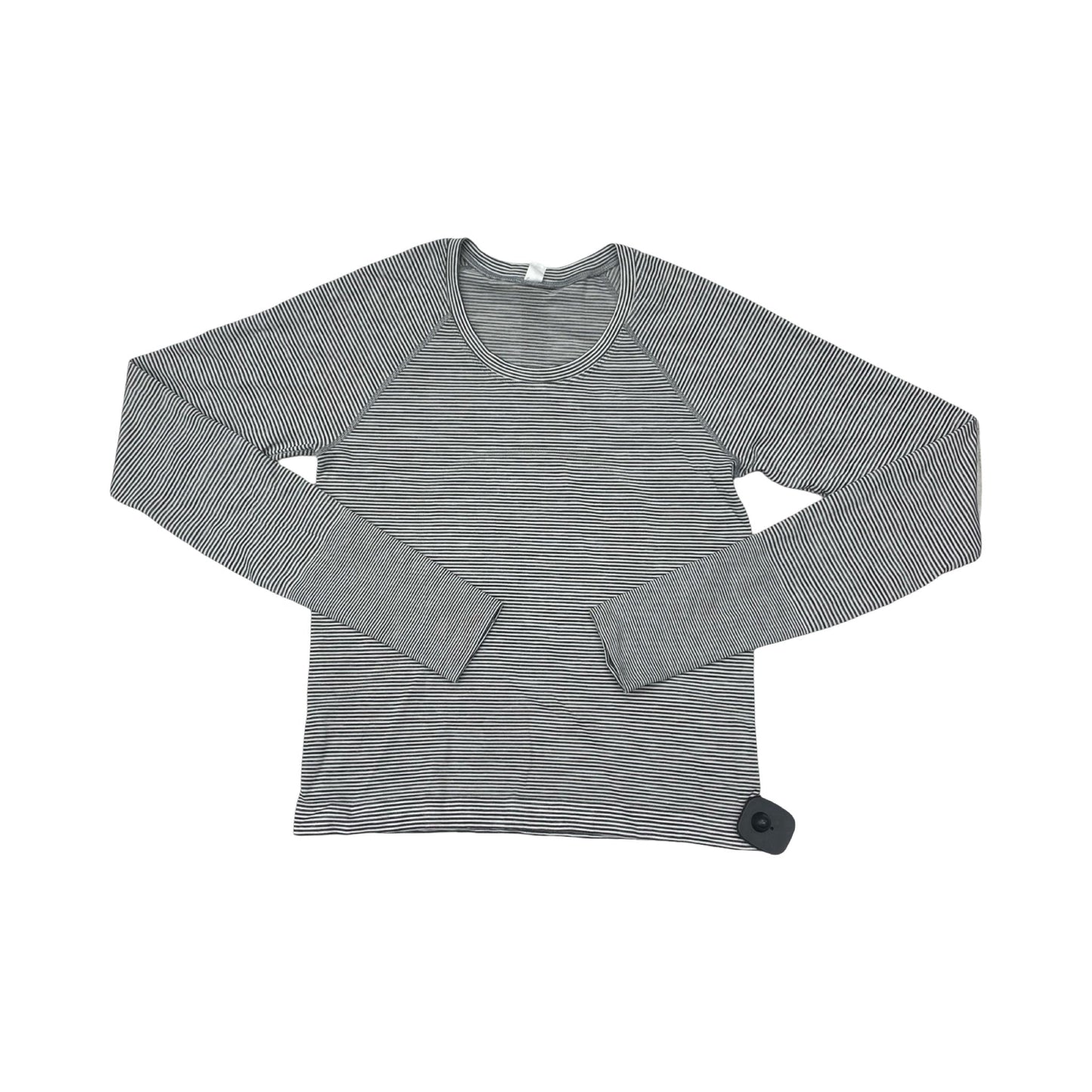 Athletic Top Ls Crewneck By Lululemon In Striped Pattern, Size:8