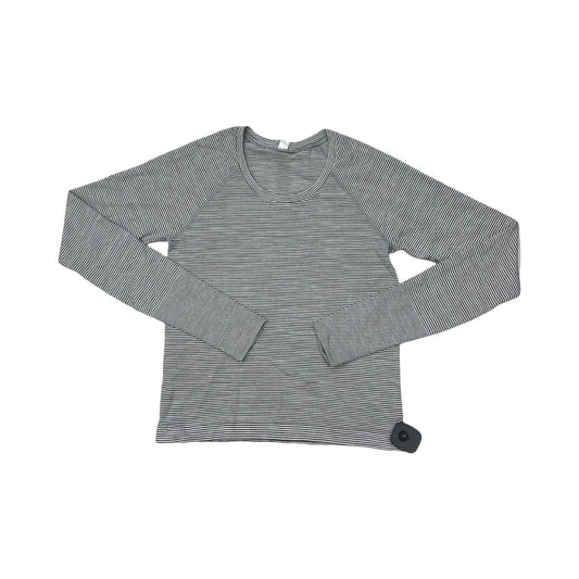 Athletic Top Ls Crewneck By Lululemon In Striped Pattern, Size:8