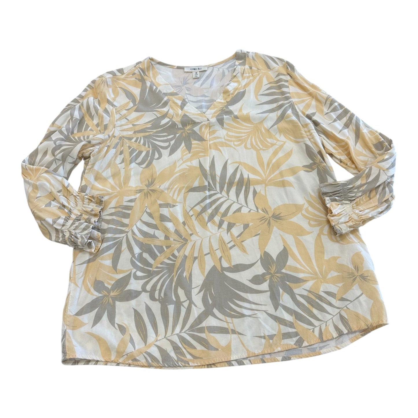 Top Ls By Como Blu In Tan & Yellow, Size:M