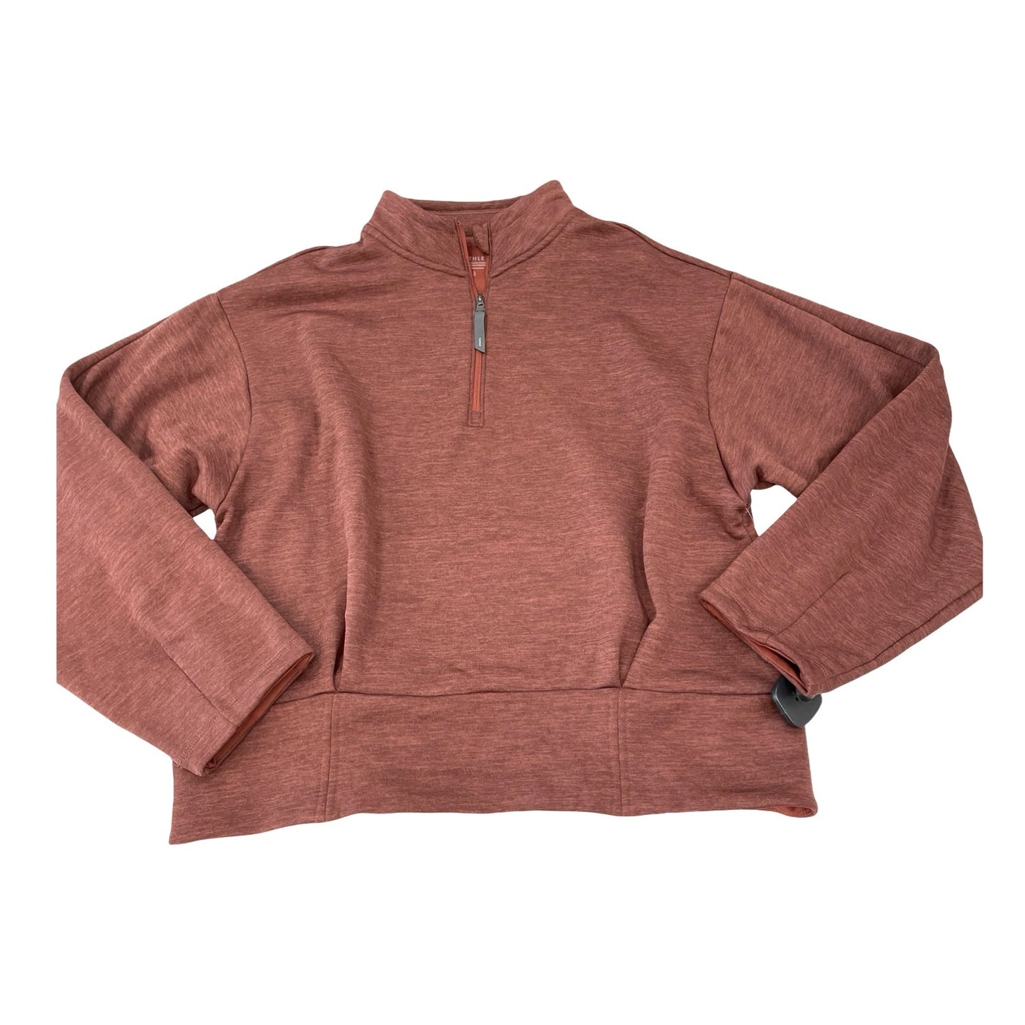 Athletic Top Ls Collar By Athleta In Brown, Size:L