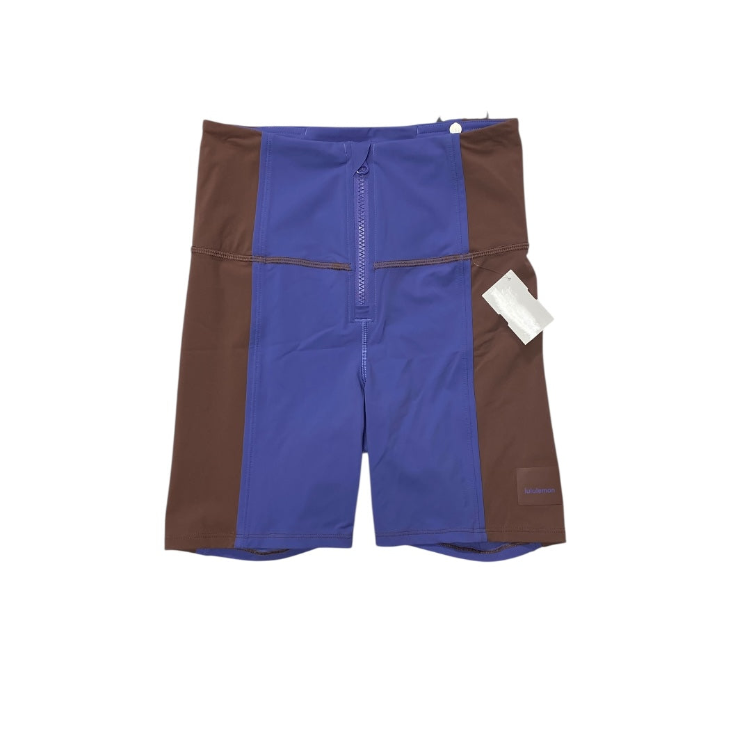 Athletic Shorts By Lululemon In Blue & Brown, Size:4