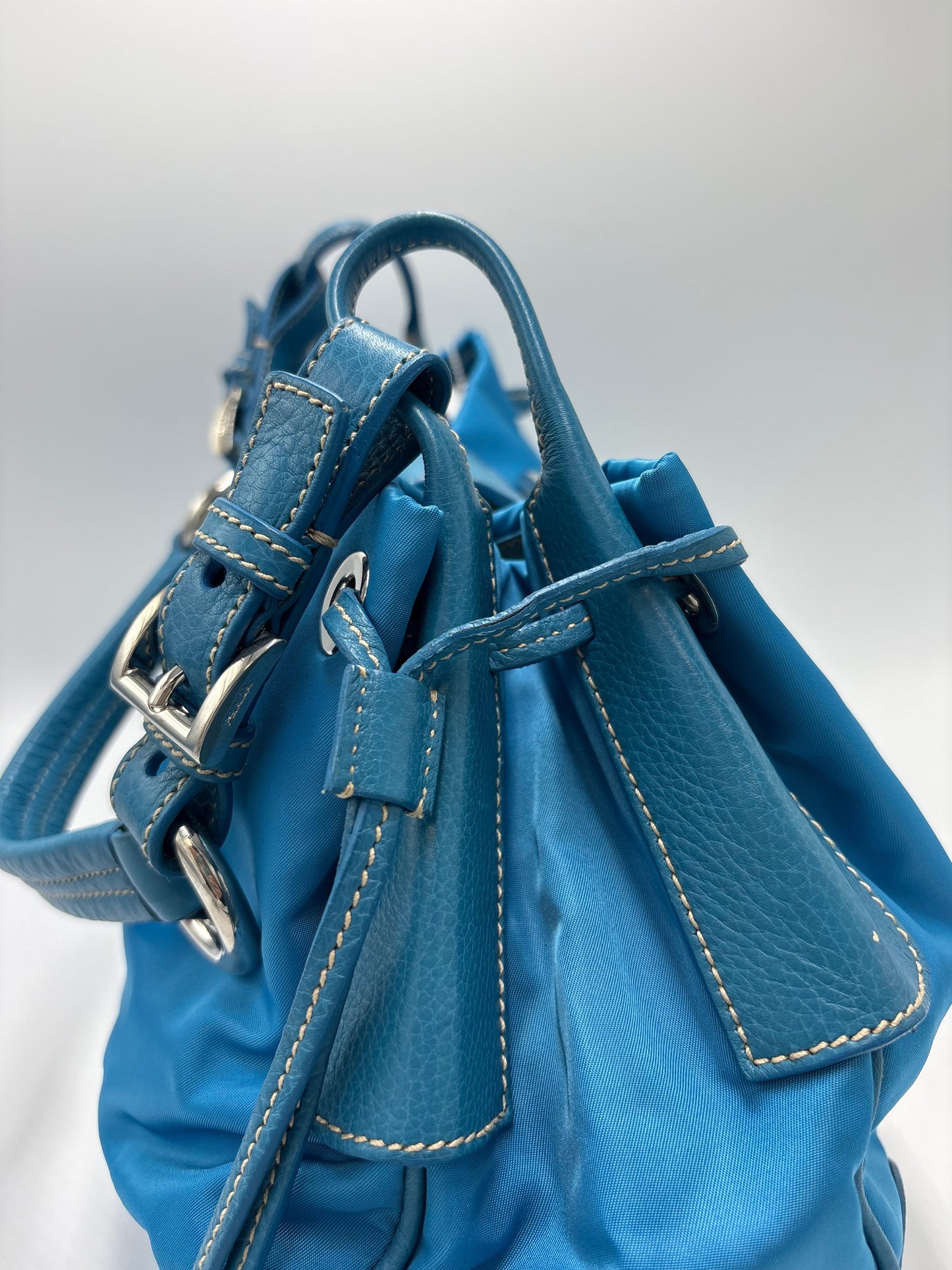 Like New! Prada Tessuto Stripy Luxury Hobo Handbag