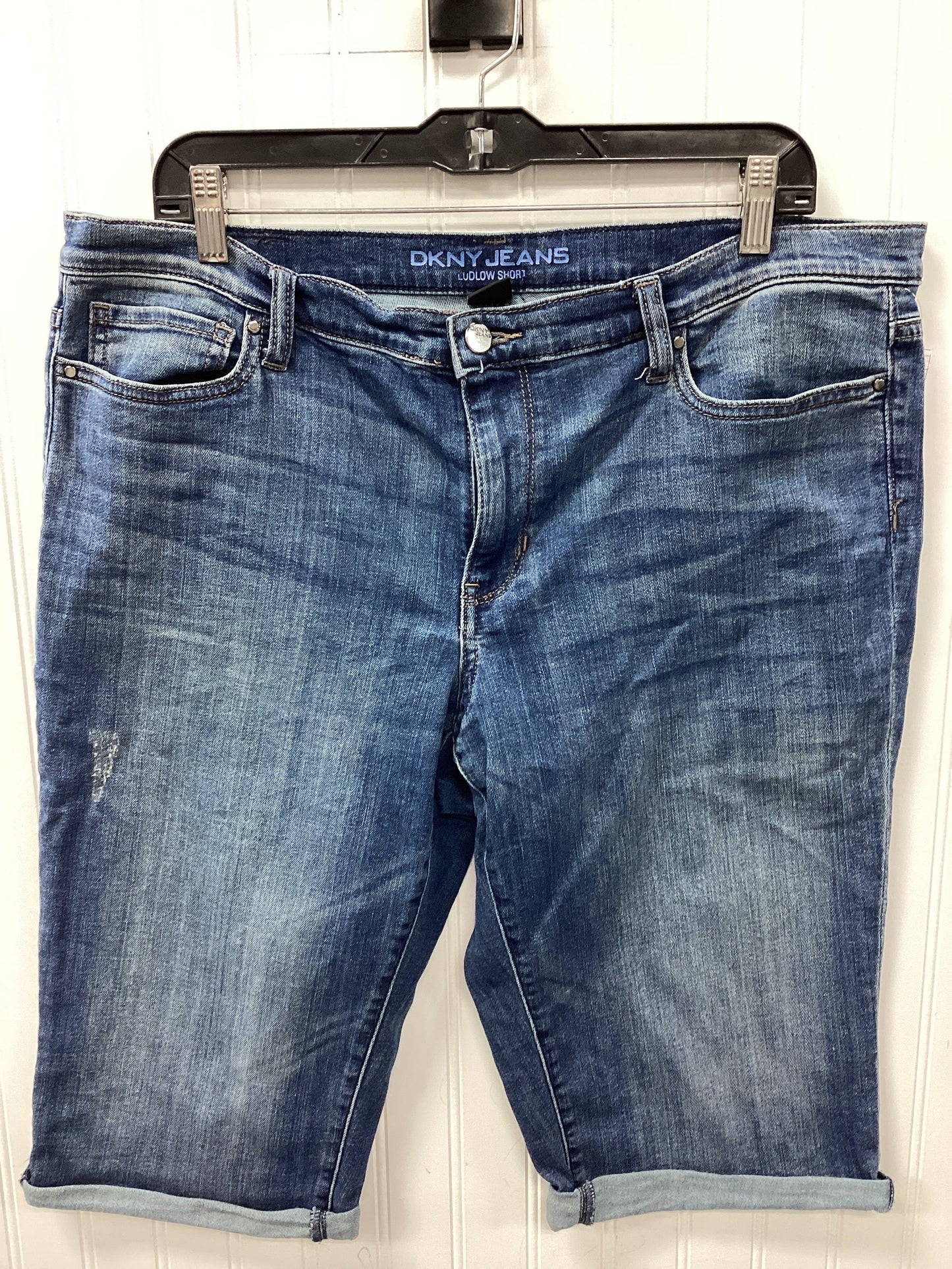 Shorts By Dkny In Blue Denim, Size:16