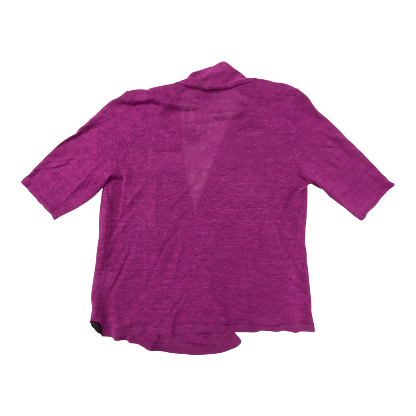 Sweater Cardigan Designer By Eileen Fisher In Purple, Size:S