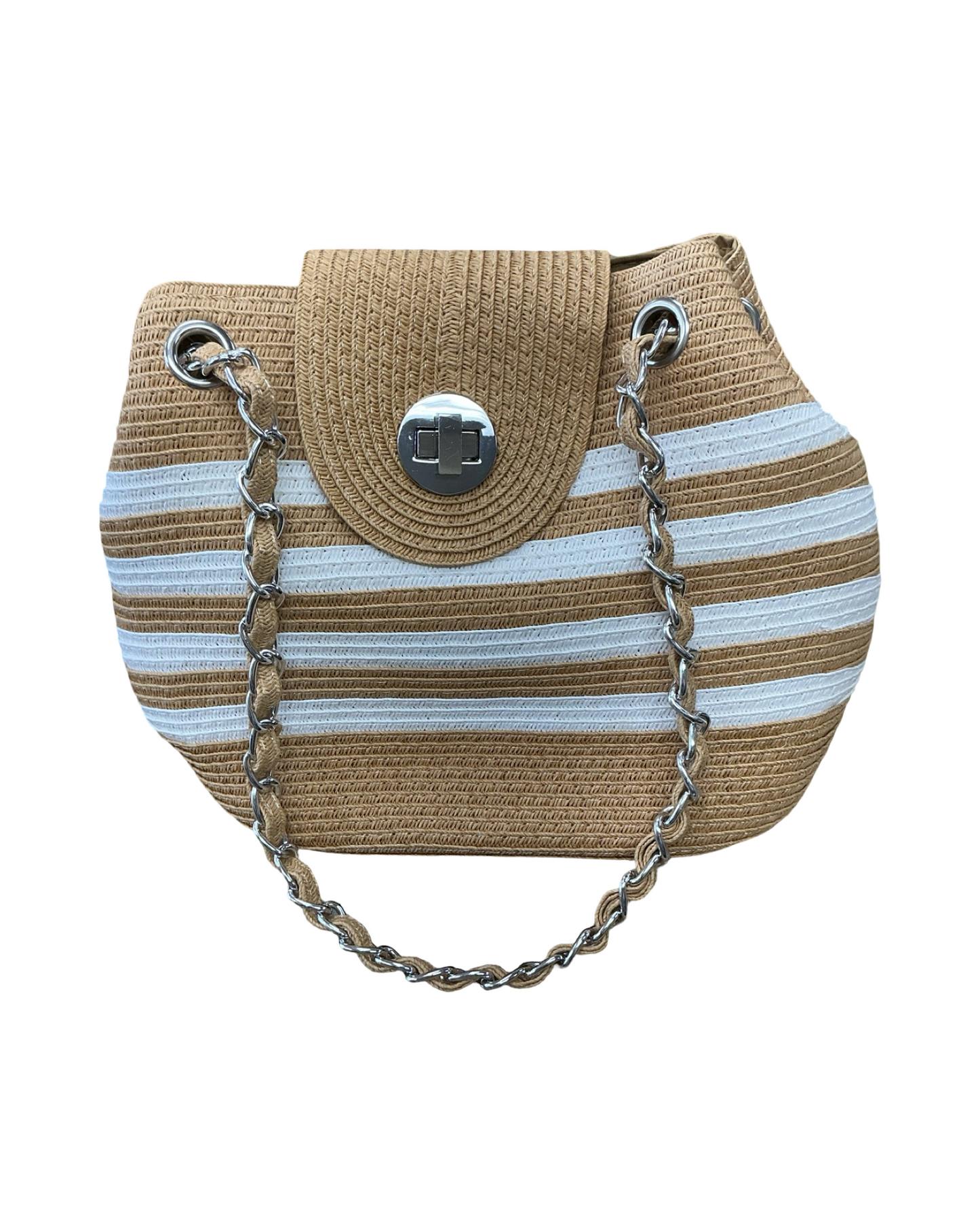 Crossbody By Clothes Mentor In Tan & White, Size:Small
