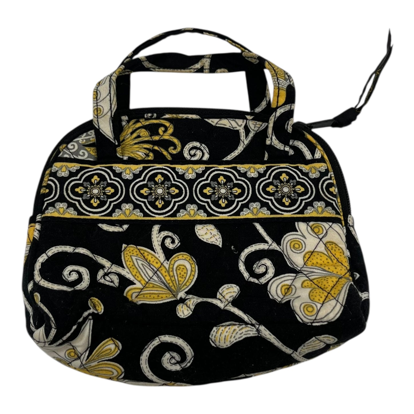 Makeup Bag By Vera Bradley In Black & Yellow, Size:Small