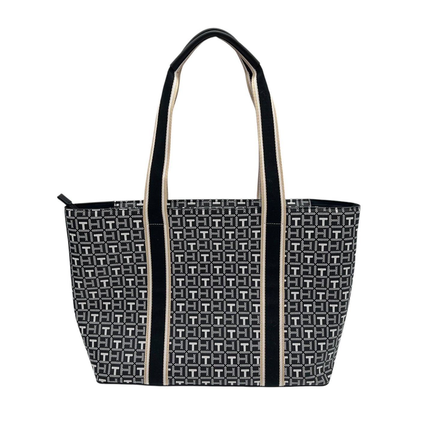 Tote By Tommy Hilfiger In Black & Tan, Size:Medium