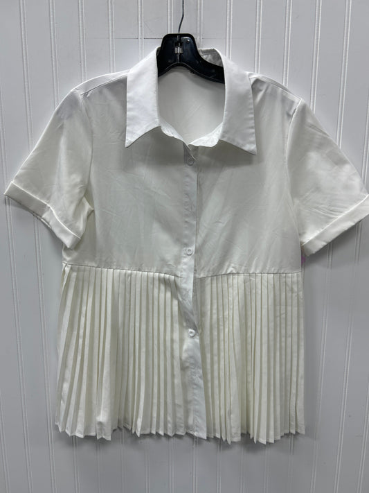 Blouse Ss By Clothes Mentor In White, Size:M