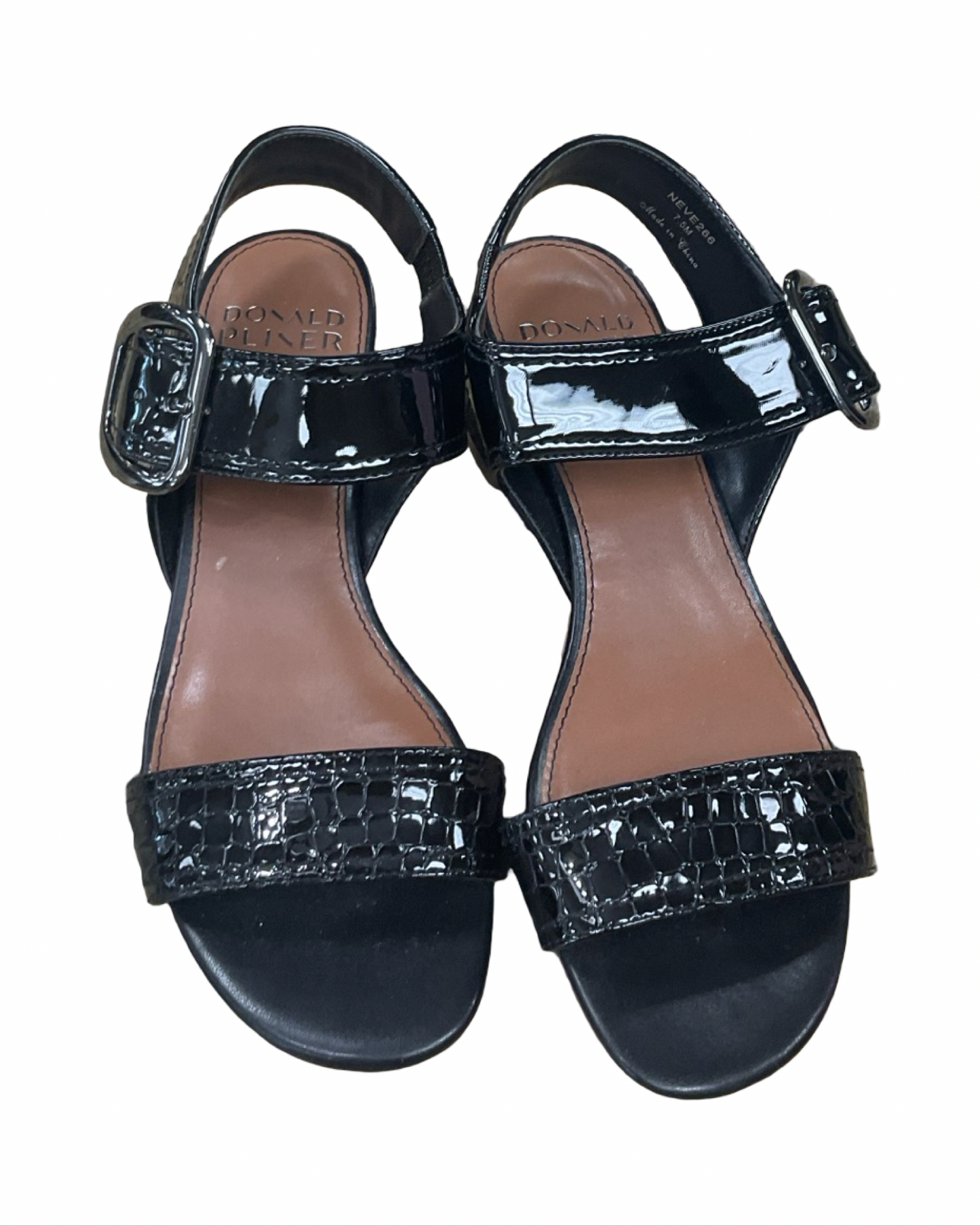 Sandals Heels Kitten By Donald Pliner In Black, Size:7.5