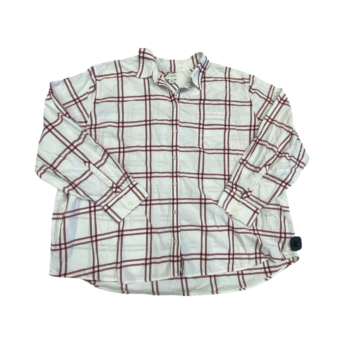 Top Ls By J. Crew In Red & White, Size:3X