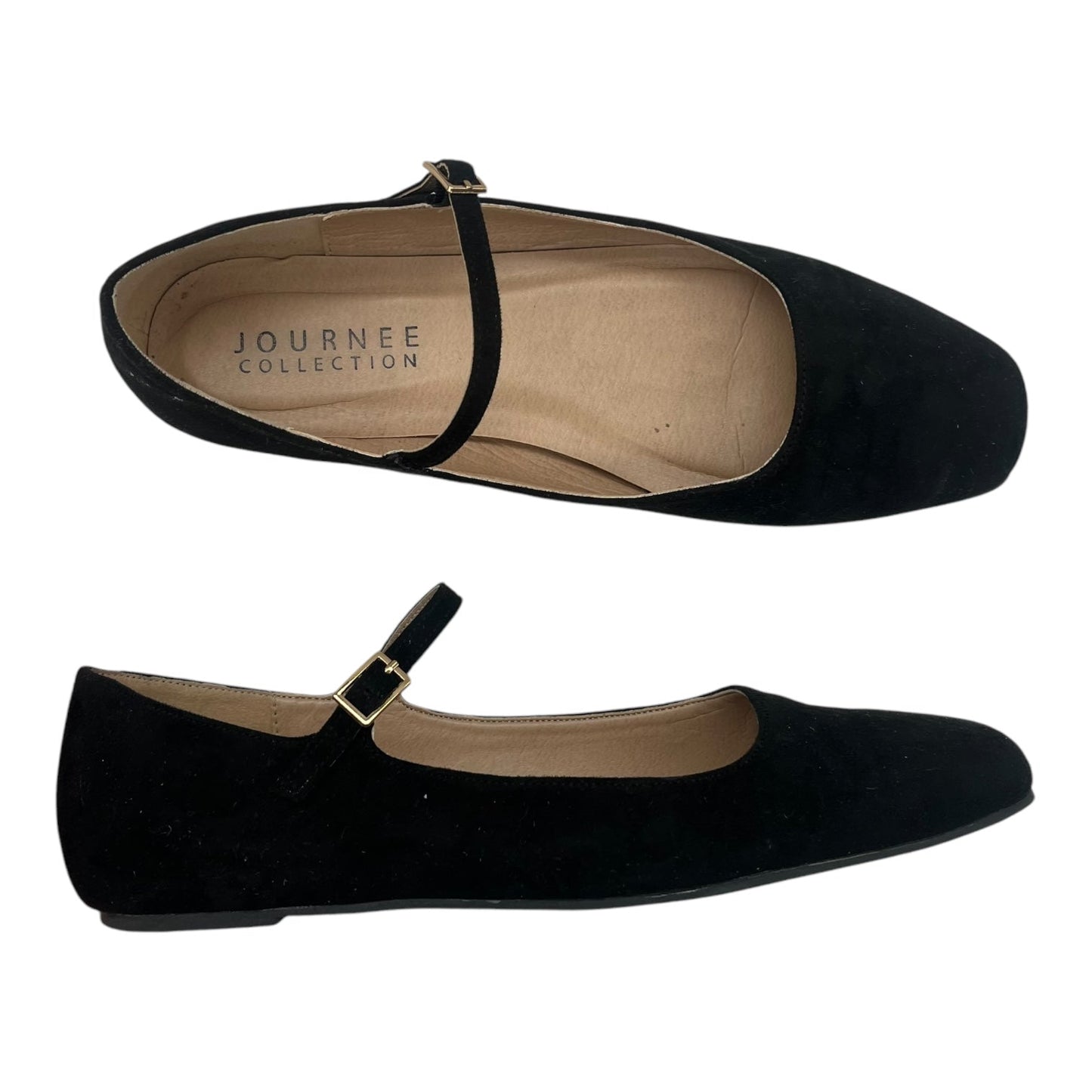 Shoes Flats By Journee In Black, Size:9.5