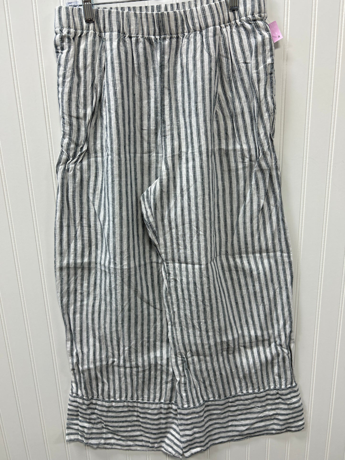 Pants Linen By Reformation In Green & White, Size:M