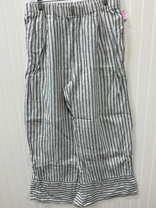 Pants Linen By Reformation In Green & White, Size:M