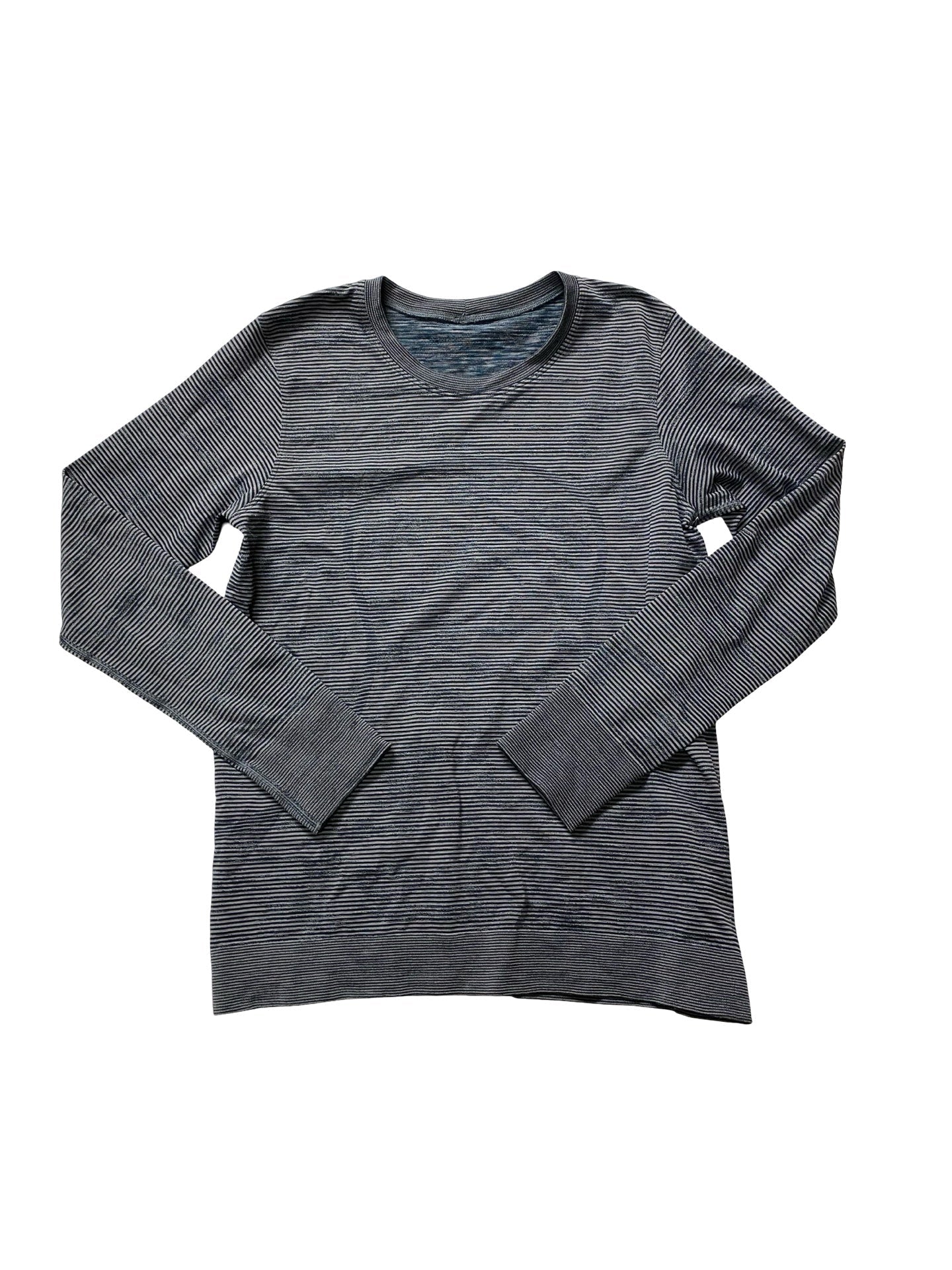 Athletic Top Ls Collar By Lululemon In Striped Pattern, Size:M