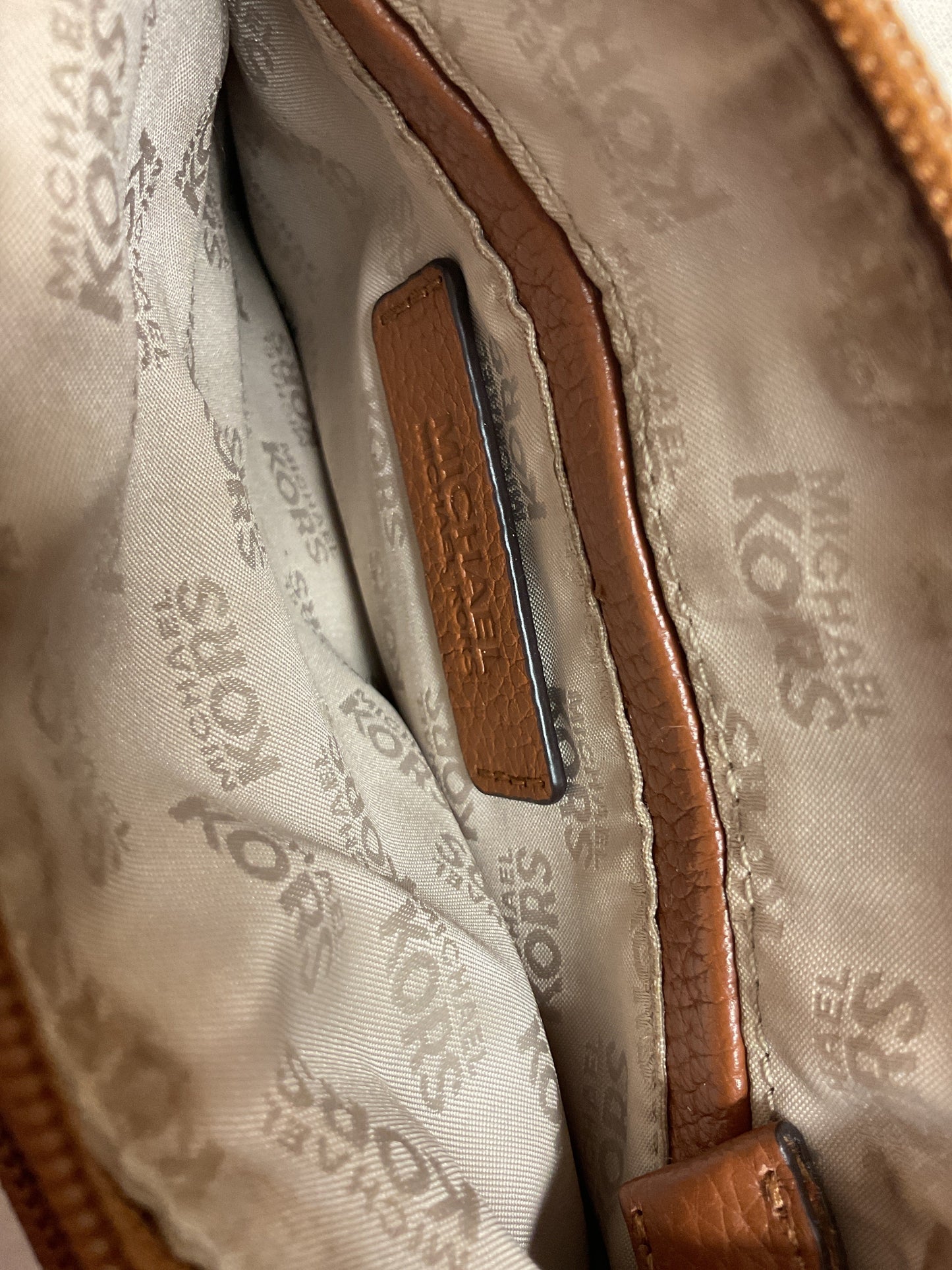 Crossbody Designer By Michael Kors In Tan, Size:Small