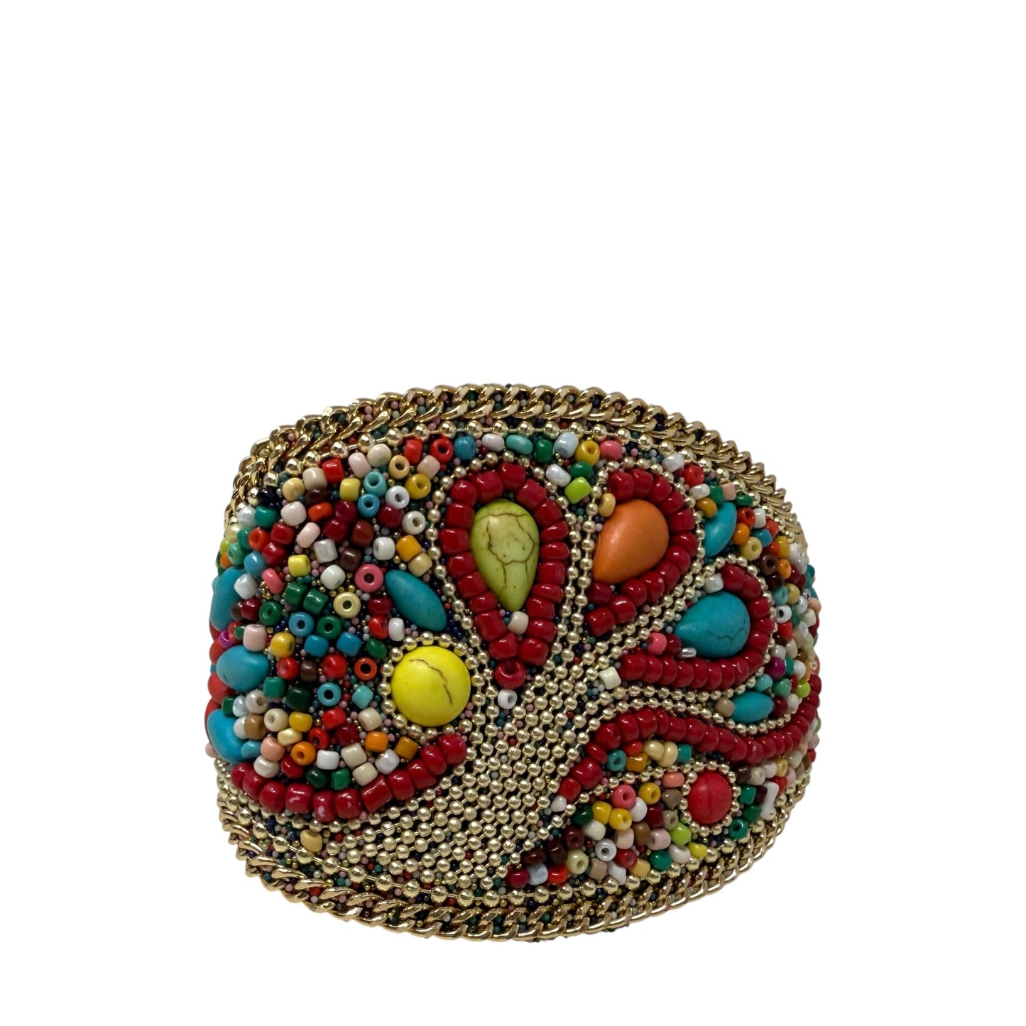 Beaded Velvet Lined Magnetic Closure Cuff Bracelet  By Clothes Mentor