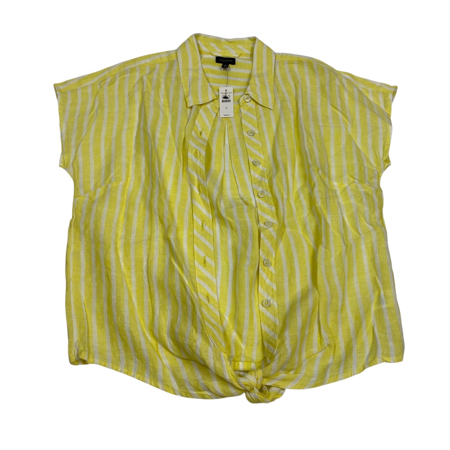 Top Ss By Talbots In White & Yellow, Size:S