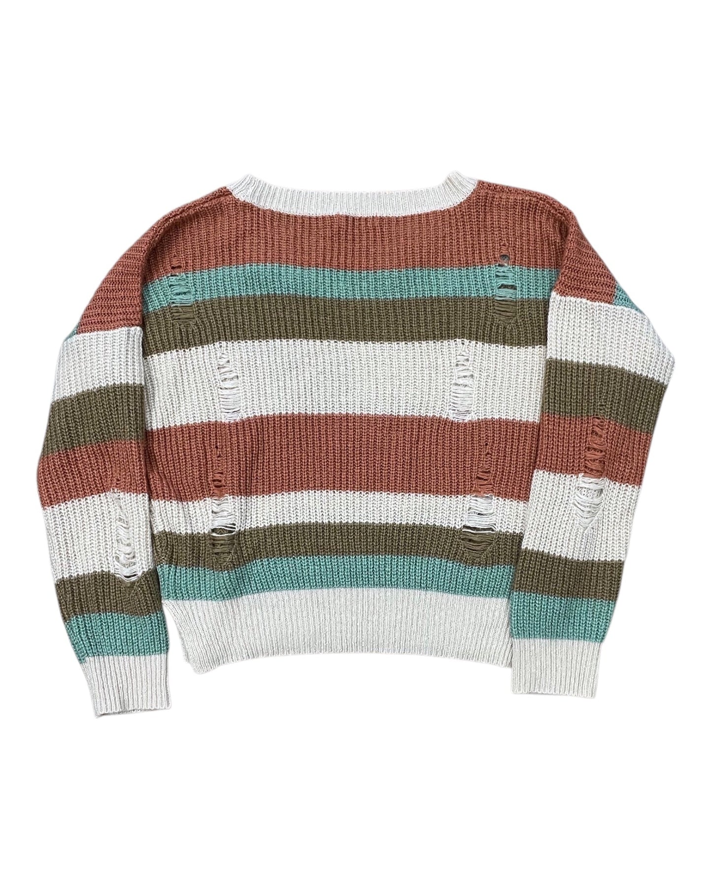 Sweater By Blu Pepper In Orange & Tan, Size:M