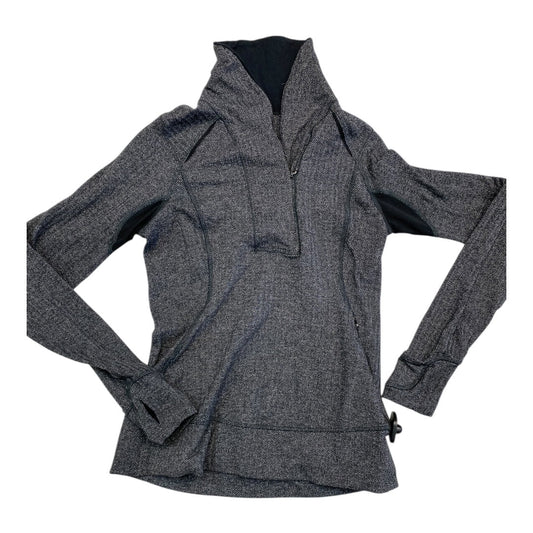 Athletic Top Ls Crewneck By Lululemon In Black & Grey, Size:6