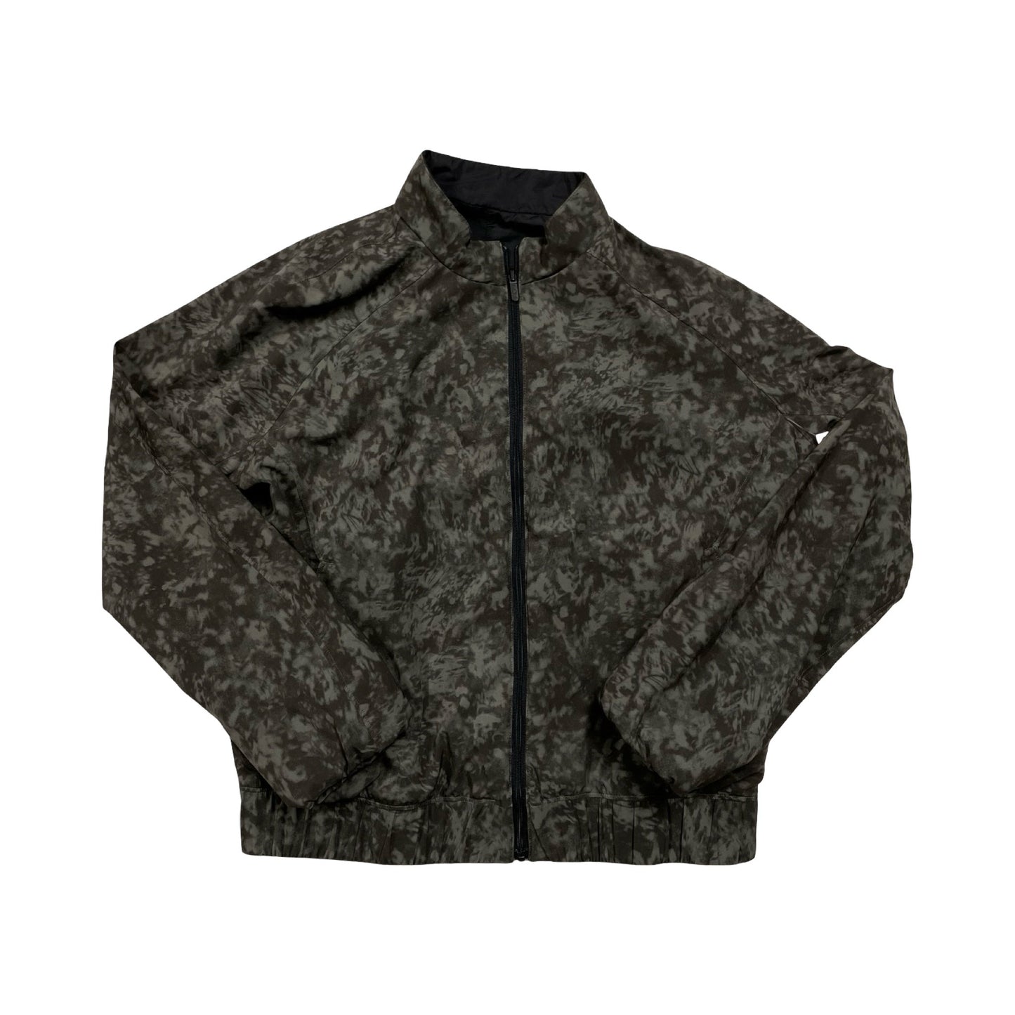 Athletic Jacket By Lululemon In Black & Green, Size:6