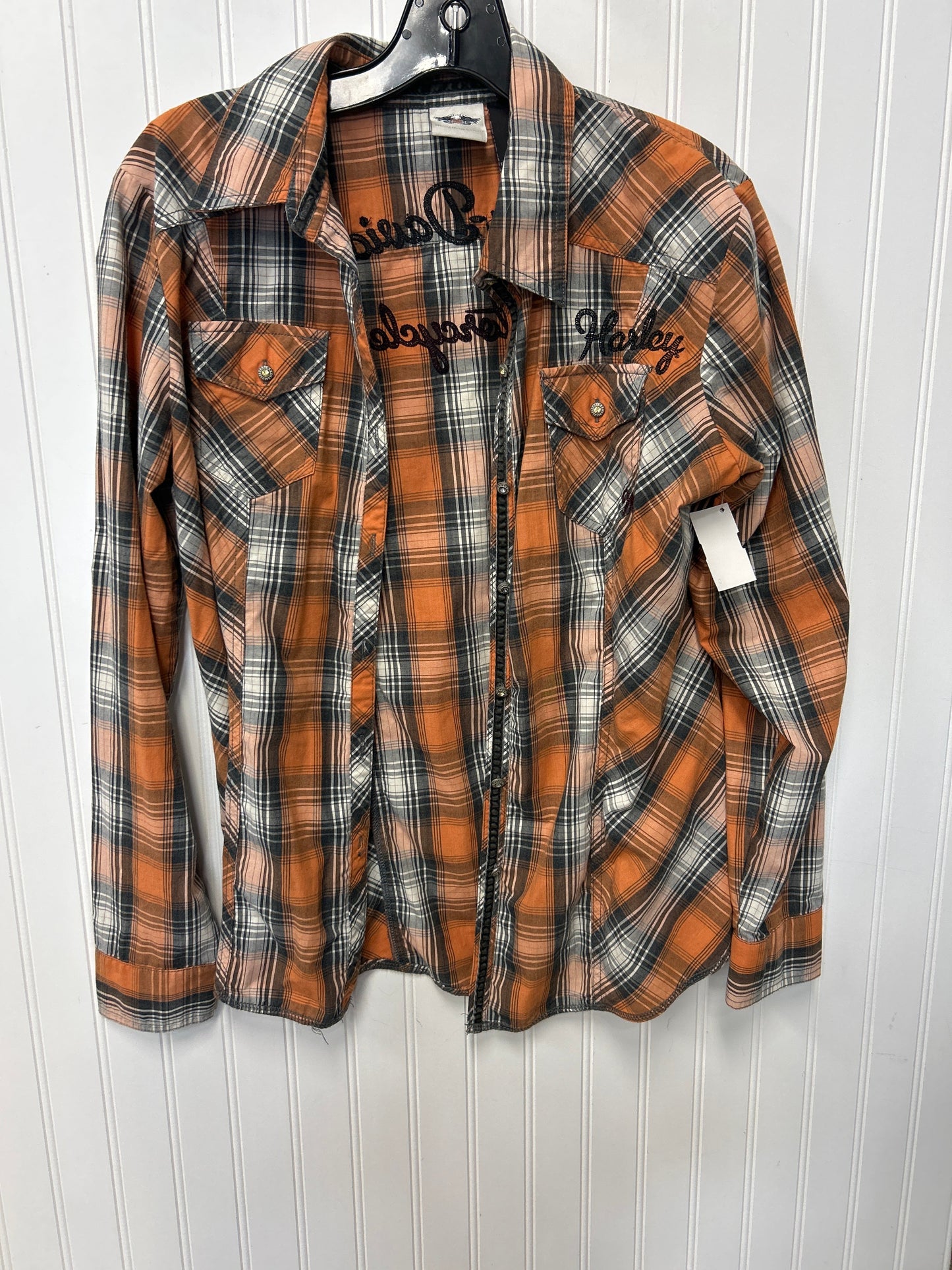 Top Ls By Harley Davidson In Orange, Size:L