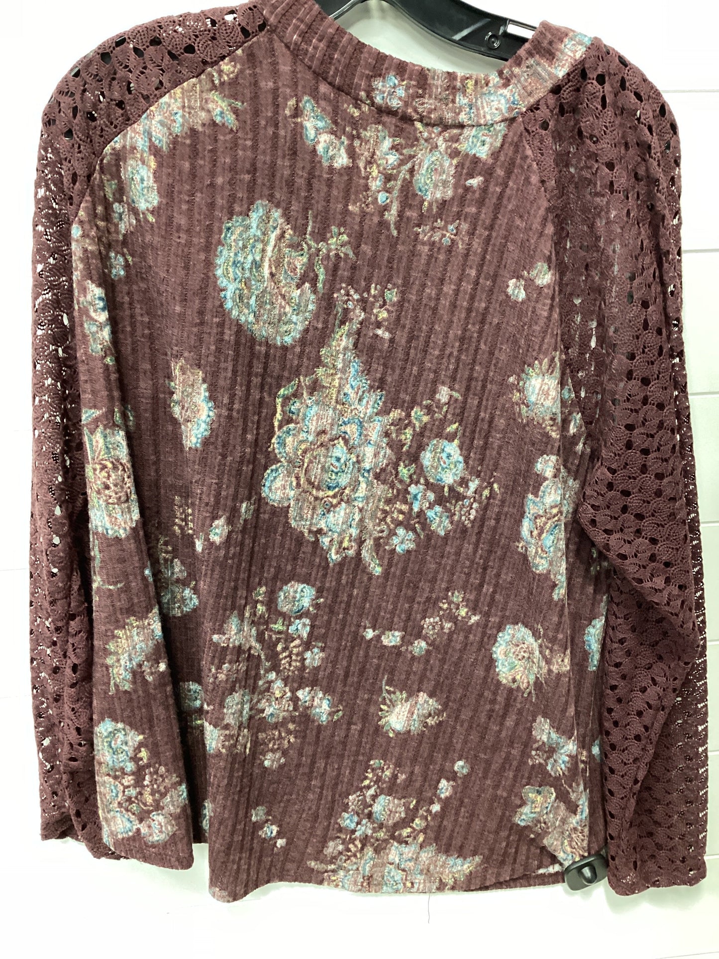 Top Ls By Maurices In Maroon, Size:2X