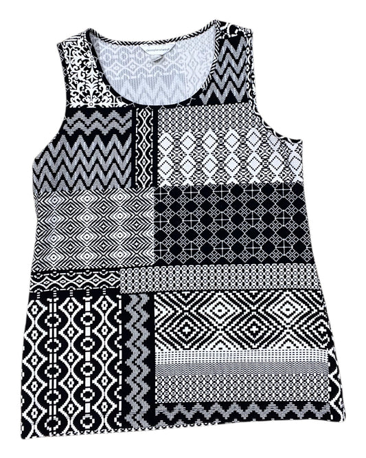 Top Sleeveless By Christopher And Banks In Black & White, Size:M
