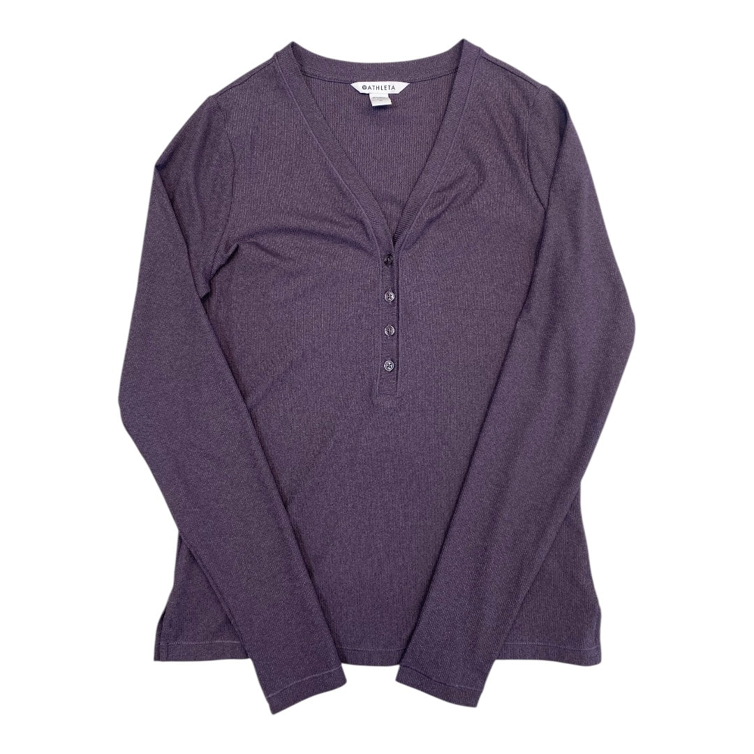 Athletic Top Ls Crewneck By Athleta In Purple, Size:M