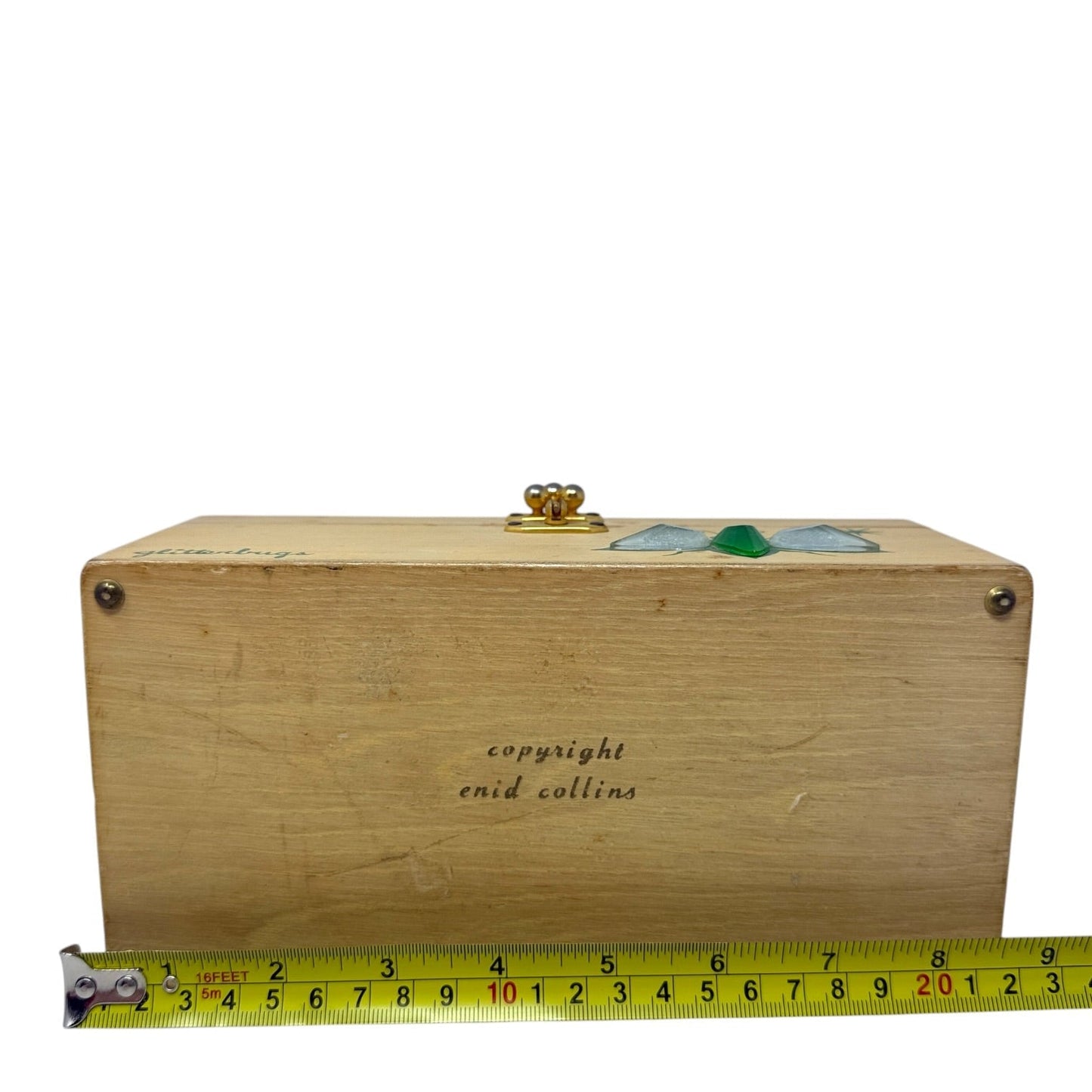 Vintage Collectible 60’s “Glitter Bugs” Wooden Box Bag By Enid Collins Of Texas, Size: Small