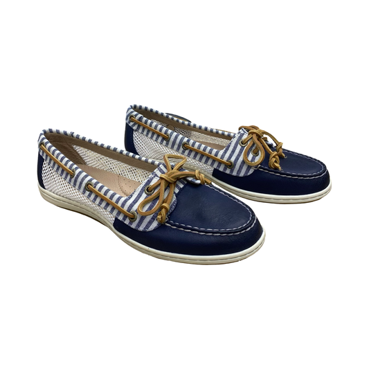Shoes Flats By Sperry In Blue & White, Size:9