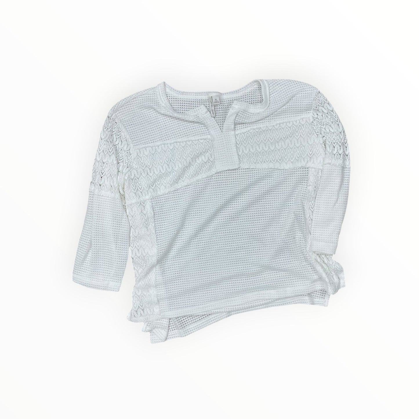 Top 3/4 Sleeve By Clothes Mentor In White, Size:Xl
